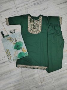 Emerald Green Embroidered Kurta Set