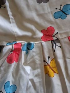 Butterfly Print Ruffle Sleeve Dress