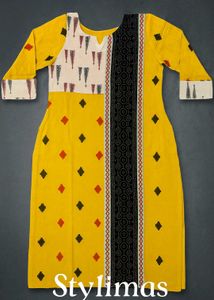 Yellow Printed Kurti