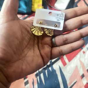 Teal &amp; Gold Earrings