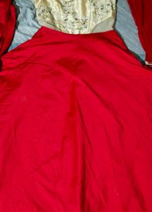 Red And Cream Anarkali Kurta Set