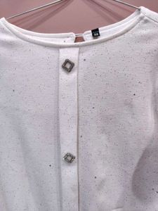 White Ribbed Knit Top