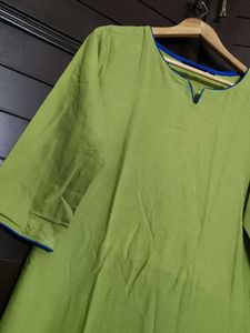 Melange Women Green Cotton Printed Kurta