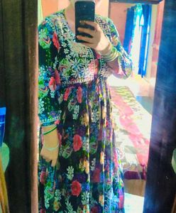 New Chickenkari Pure Cotton Anarkali Kurti