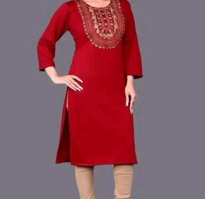 Embroidered Woollen Kurta