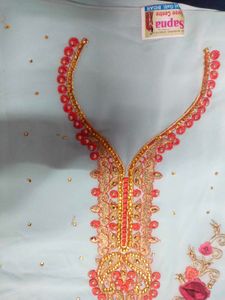 Designer Light Blue Salwar Suit material