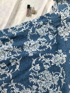 Off Shoulder Floral Printed A-Line Midi