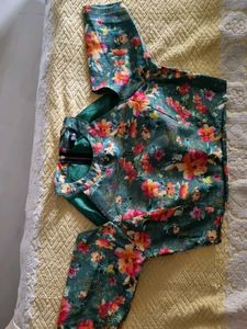 Floral Halter Neck Cold Shoulder Blouse