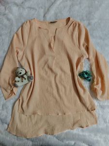 Peach High Low Top