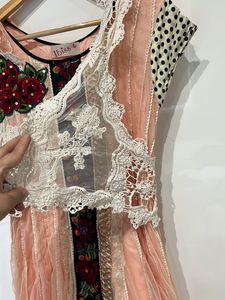 Ethnic Dress With Attached Crotia Jacket