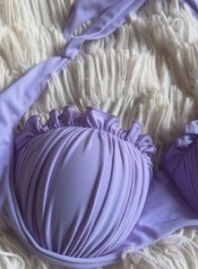 Lavender Ruffle Bikini Top