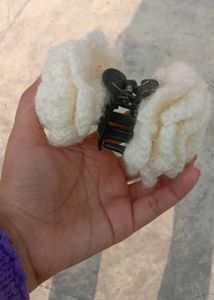 Crochet Flower Hair Clip. Handmade.