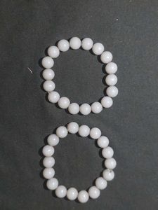 White Beaded Bracelet Set