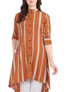 Striped High-Low Tunic Top