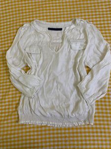 Zara Off white  Long Sleeve Top Fits S-M