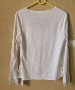 White Lace Border Top