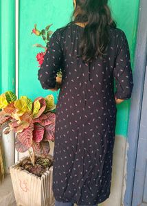 Black Floral Print Dress