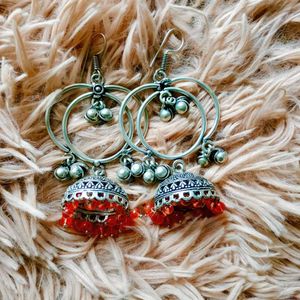 Pendant Necklace &amp; Oxidised Jhumka