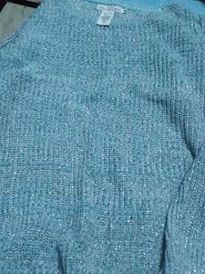 Sparkly Blue Knit Top