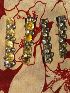 Kundan Fitted Alligator Clips Combo