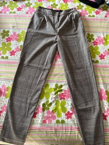 Plaid High-Waisted Pants