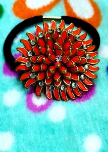 Red Flower Hair Tie