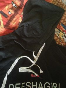 Printed Black Hoodie