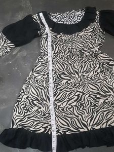 Zebra Print Ruffle Dress