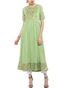 Light Green Flared Kurta!!