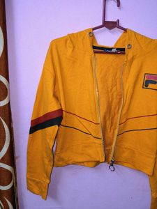 Fila Yellow Zip-Up Hoodie