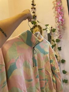 Pastel Camo Quarter-Zip Sweatshirt