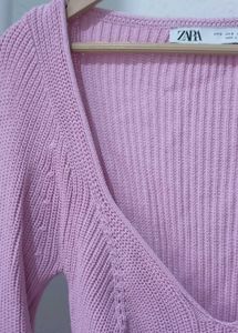 ZARA Pink Knit Sweater