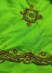 Maggam work Silk saree with running blouse