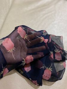 See Through Vintage Floral Scarf