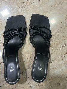 Zara Black Heeled Sandals