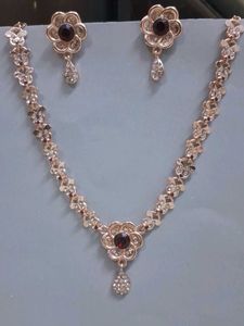 Rose Gold Necklace &amp; Earring Set