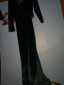 Elegant Green Velvet Dress