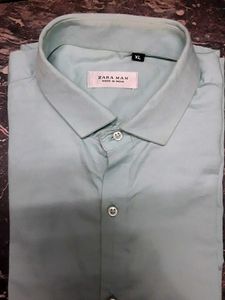 Zara Man Light Green Shirt