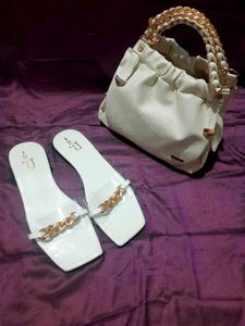 Gold Buckle Transparent Flat Sandals