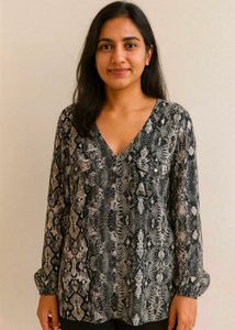 Animal Print V-Neck plus size Top