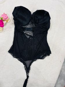 Black Lace Bustier Bodysuit