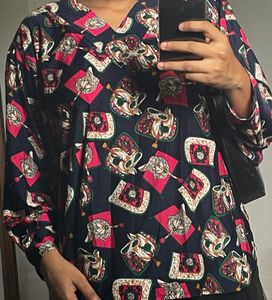 Oversized Printed Top