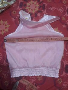 Preloved Shimmer Baby Pink High Neck Top