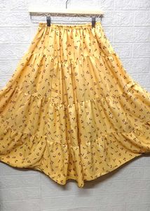 Floral Yellow Skirt 🌸 Free Size