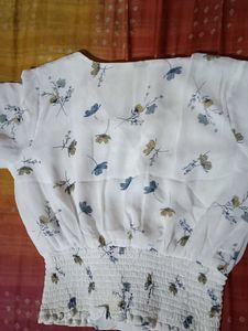 Floral White Top