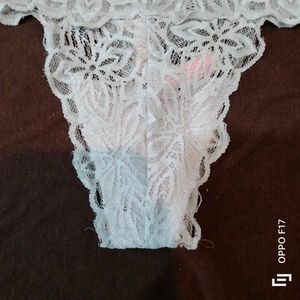 White Lace Thong