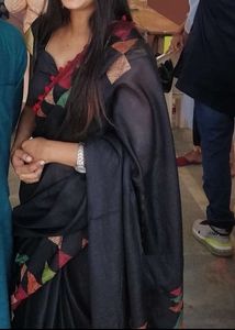 Black Gorgeous saree With blouse Piece