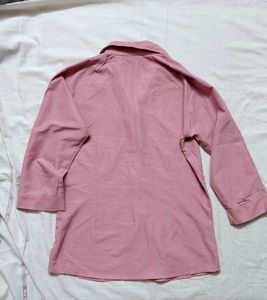Pink 3/4 Sleeve Button-Down Shirt