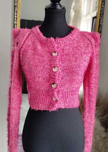 Pink Knit Cardigan