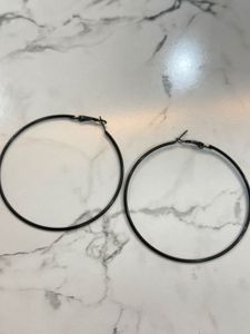 Black Hoop Earrings